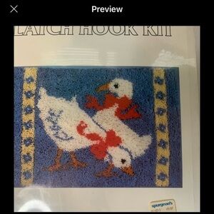 Vintage 1980s Duck Latch Hook Kit Rug NWT New In the Box